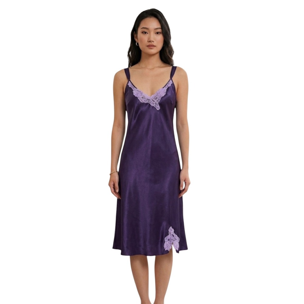Inner Most Sears VTG 90s Satin Lace Nightgown Slip Dress SzM fairycore soft girl